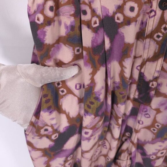 NWOT By Anthropologie Sleeveless Cutout Printed Jumpsuit‎ Purple MEDIUM - Picture 13 of 16